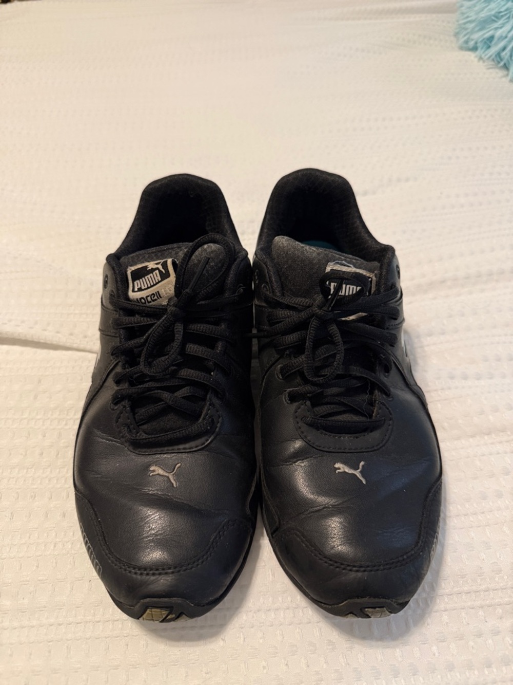 Puma Black Athletic Sneakers with Silver Logo